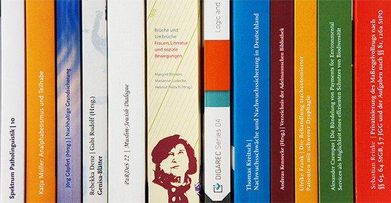 Buchrücken Publikationen Universitätsverlag Potsdam