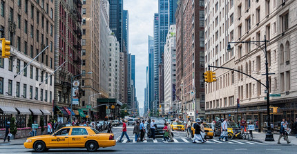 New York City Straße und Taxi
